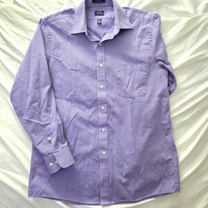 Arrow Purple Gingham Dress Shirt 16.5 32/33
